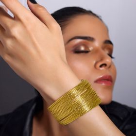 PRAO Gold Plated Bangle Bracelet